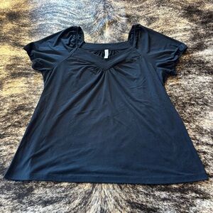Gitano Womens Black Short Sleeve Top Size 22/24W